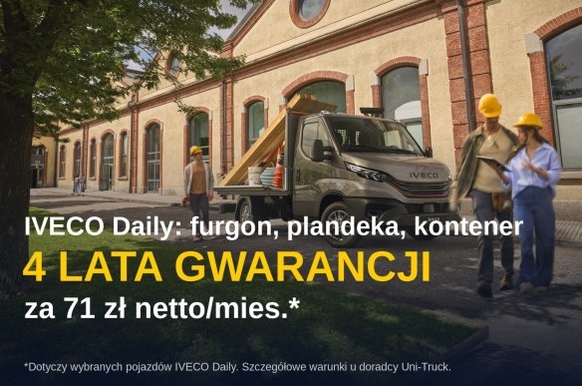 IVECO Daily z 4-letnią gwarancją za tylko 71 zł netto miesięcznie